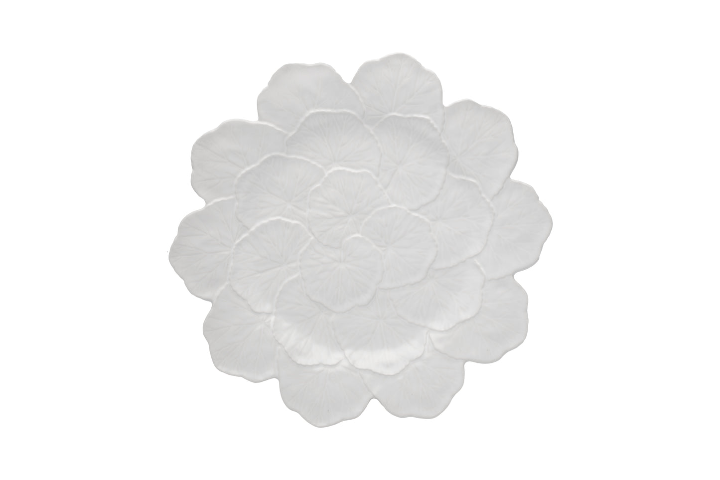 GERANIUM CHARGER PLATE WHITE