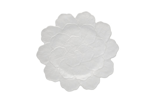 GERANIUM CHARGER PLATE WHITE