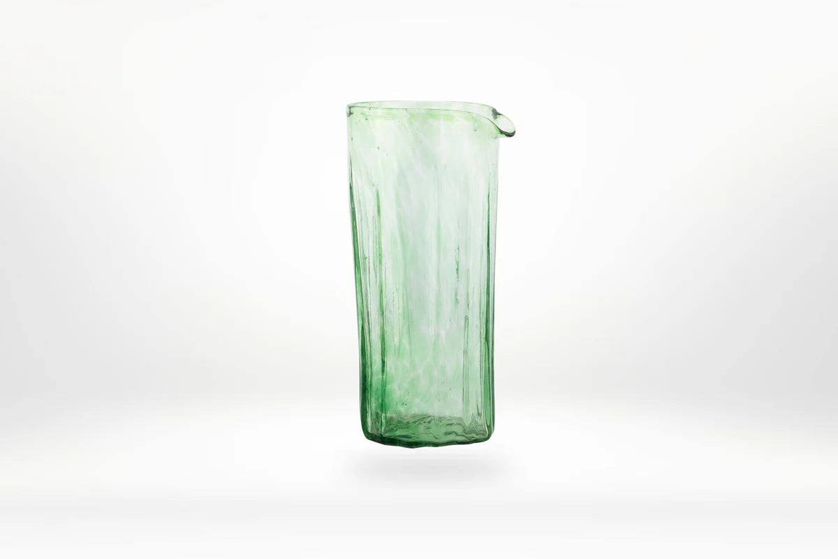 JARRA VERDE VIDRIO SOPLADO