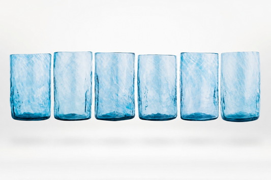 SET 6 VASOS MEDIANOS AZULES