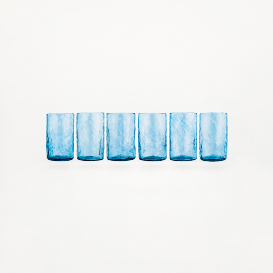 SET 6 VASOS MEDIANOS AZULES